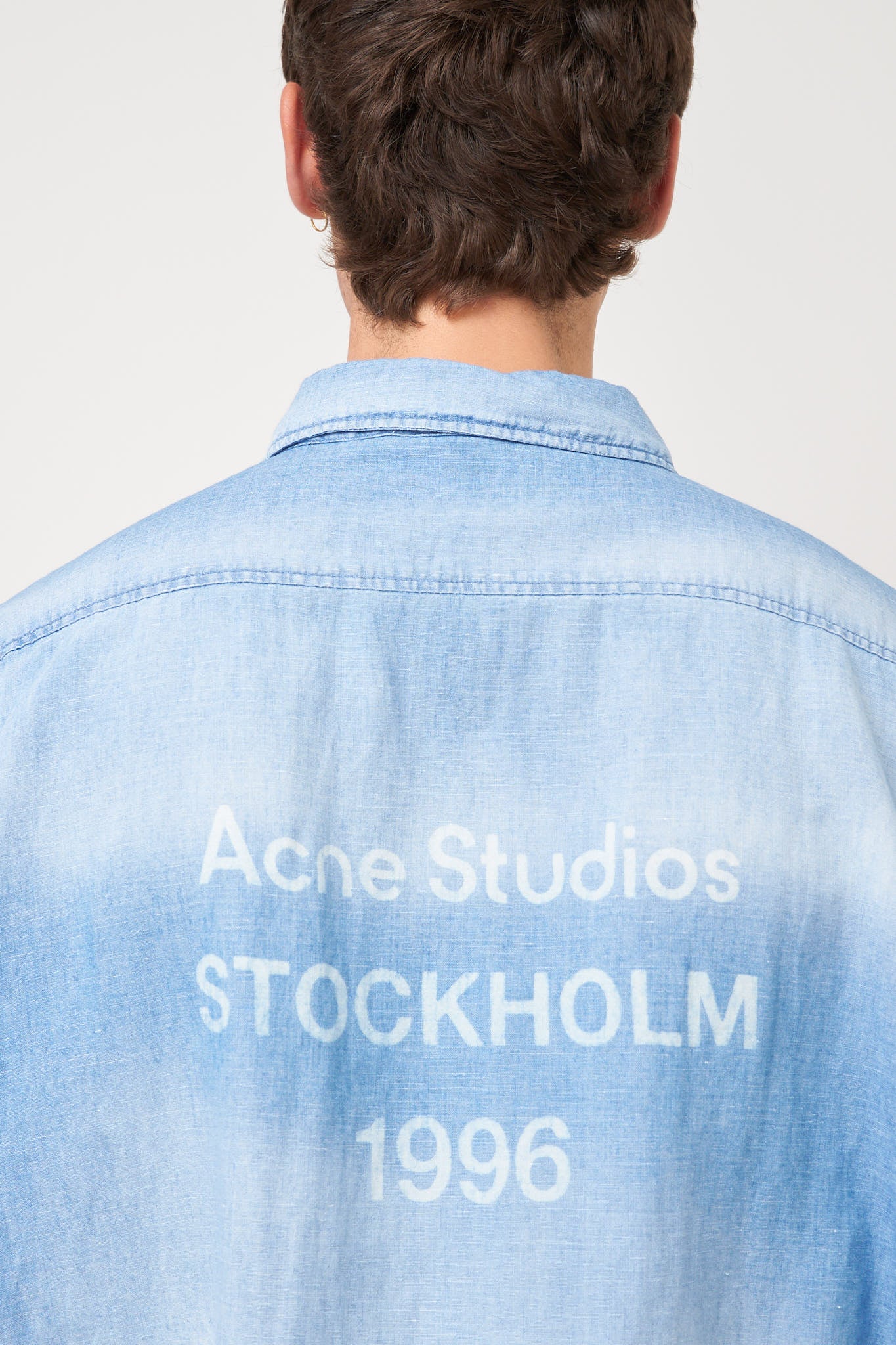 Button-Up Shirt Logo Stamp Mid Blue