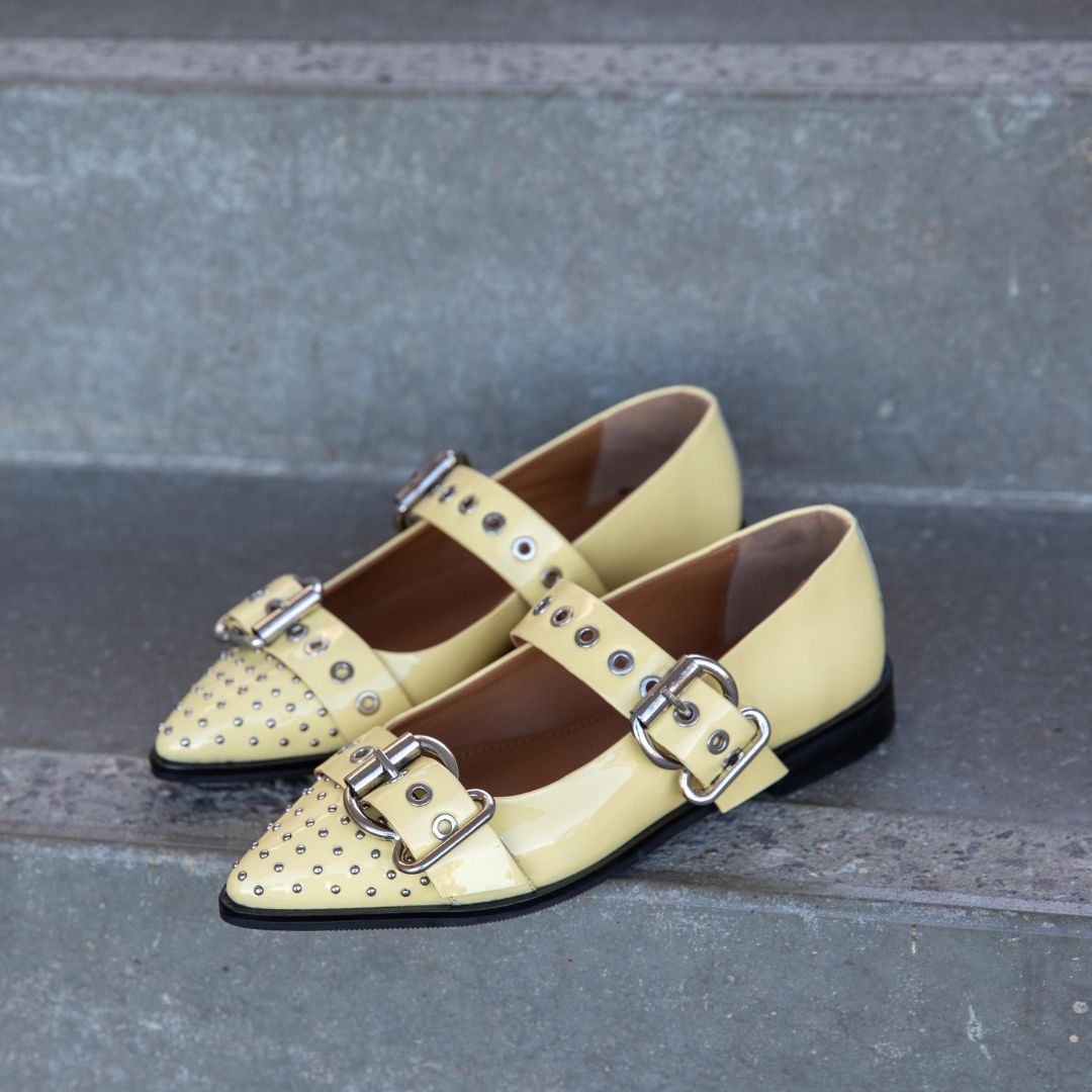 Copenhagen Shoes Future Vibes Patent Ballerina Yellow