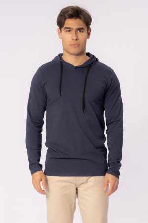Light hoodie - Blue Navy Online Hot Salg