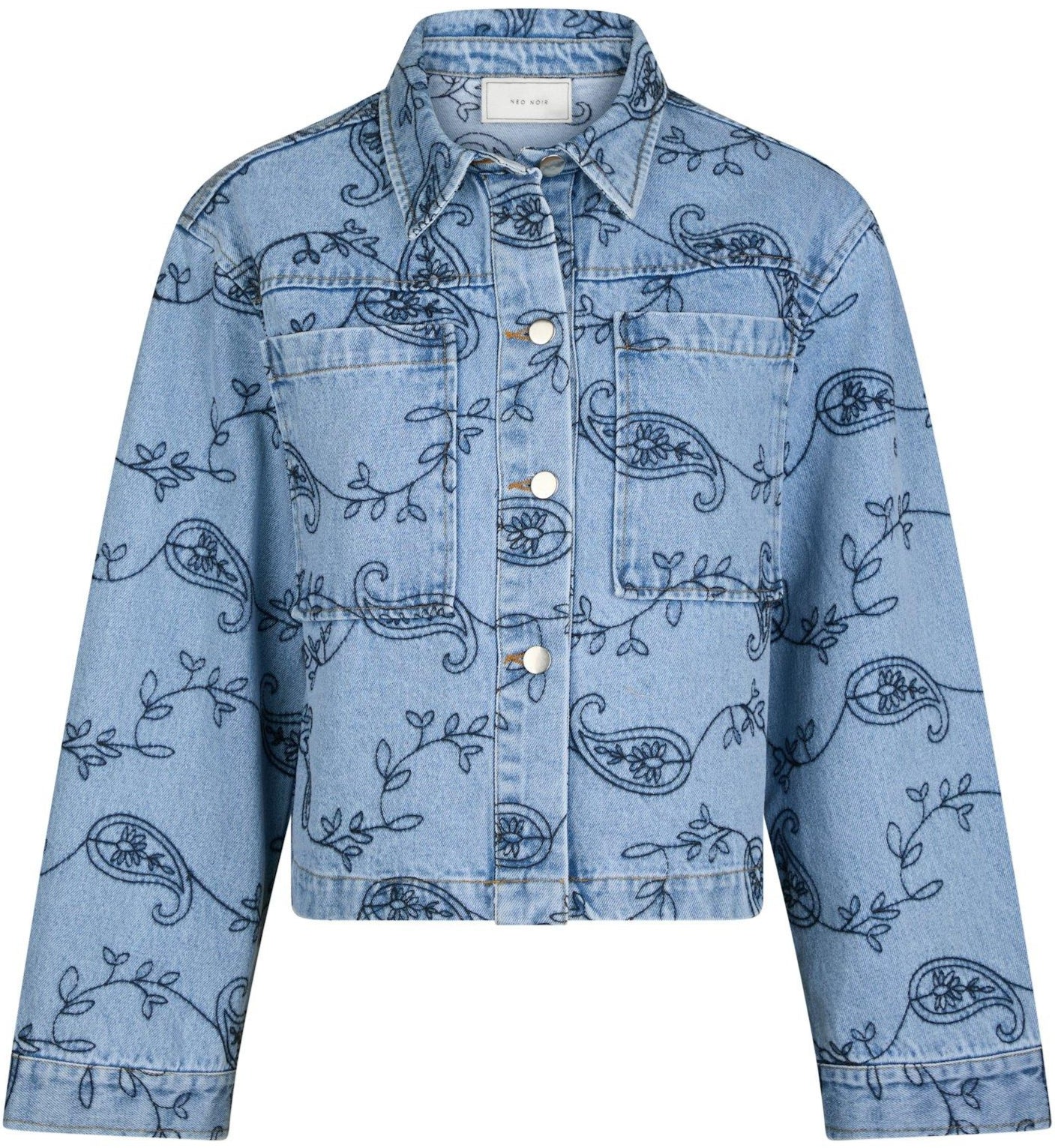 Neo Noir Emilia Embroidery Jakke Blue (Forudbestilling lev. maj) Online