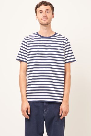 Standard APC T-Shirt Brodee Raye Dark Navy Hot på udsalg
