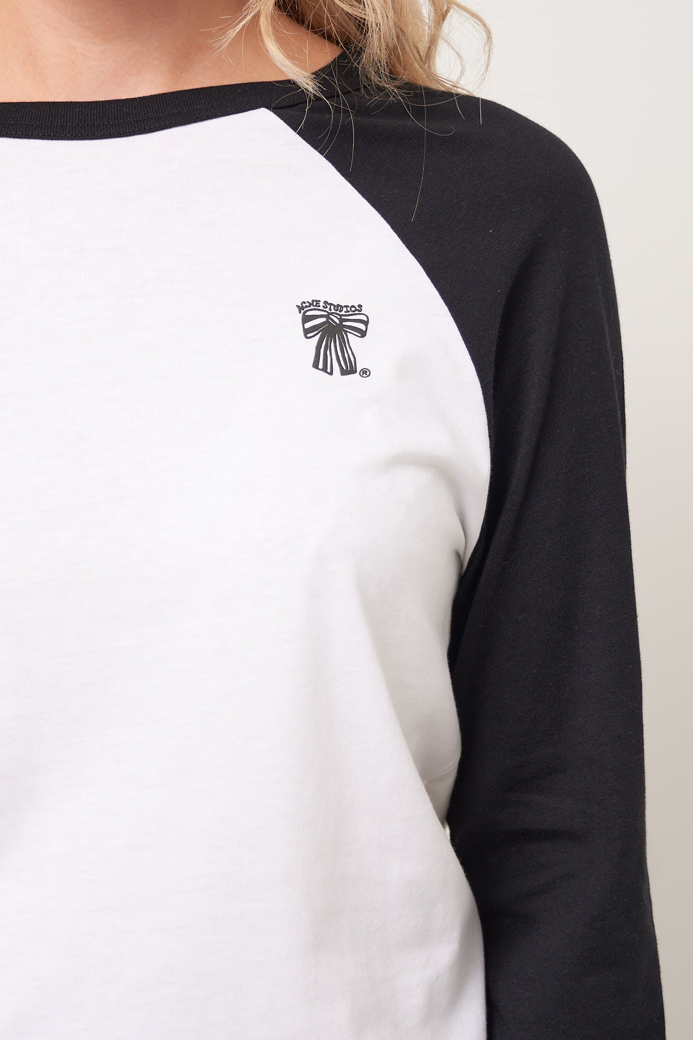 Bow L/S T-Shirt White/Black Online salg