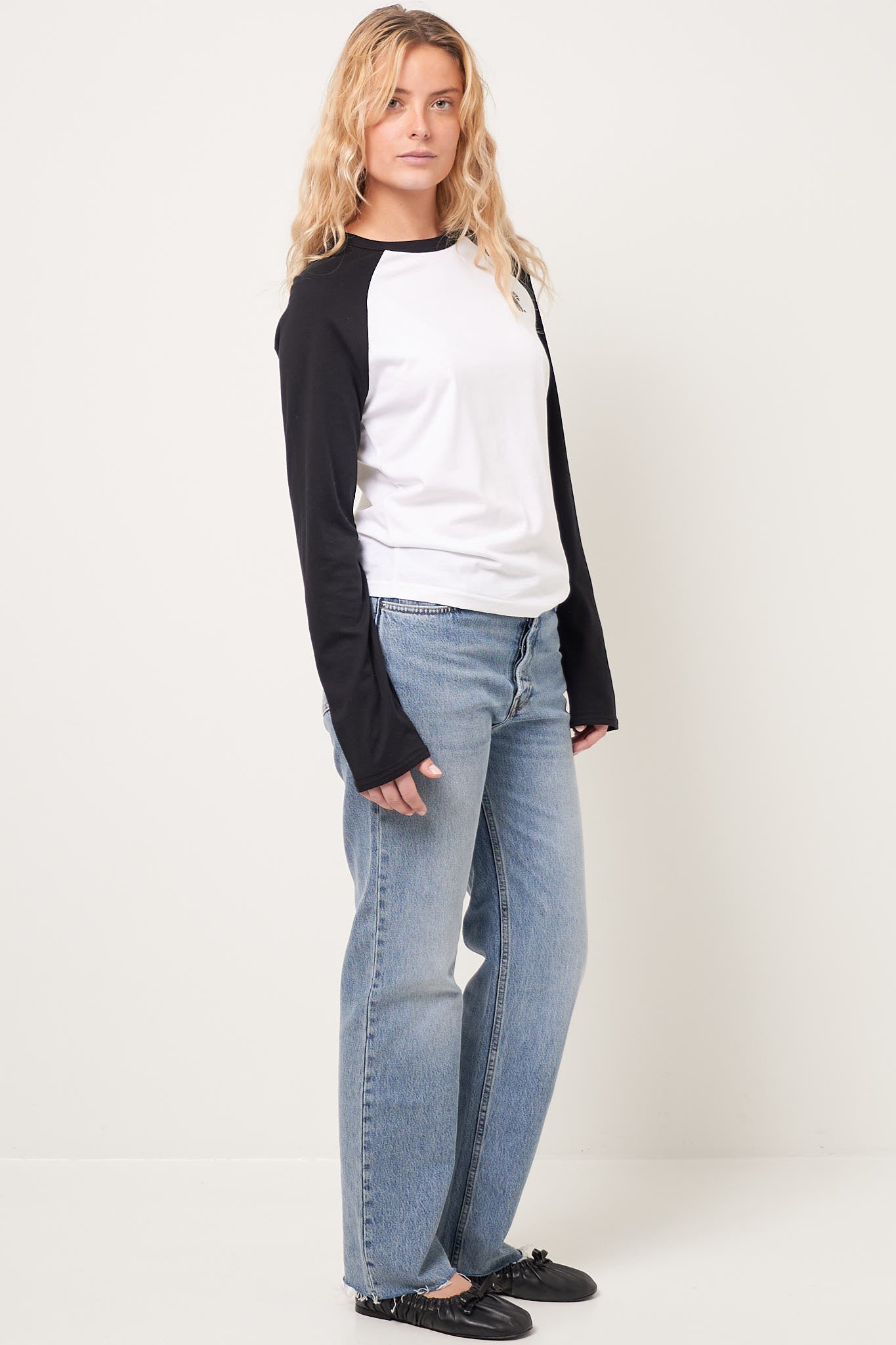 Bow L/S T-Shirt White/Black Online salg