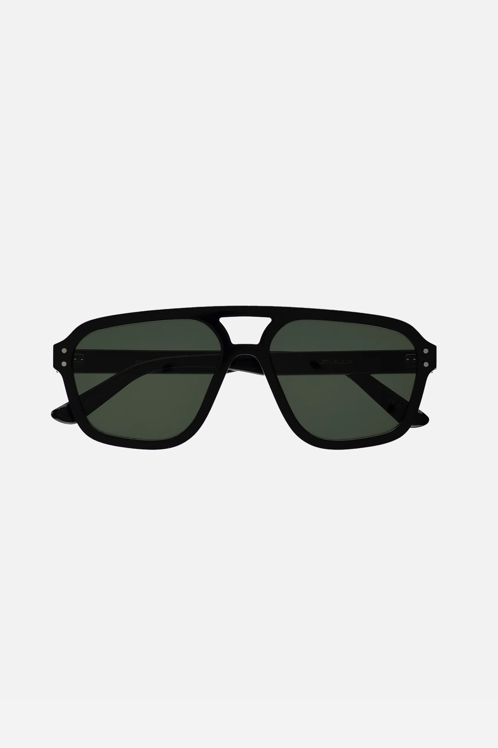Jet Black / Green Solid Lens