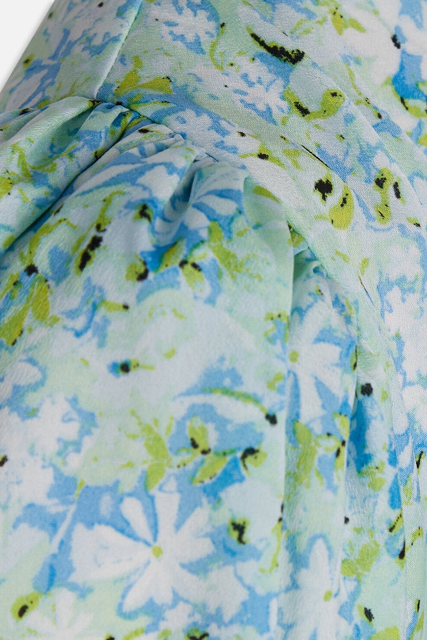 Varia Bluse - Blue/Green Flower