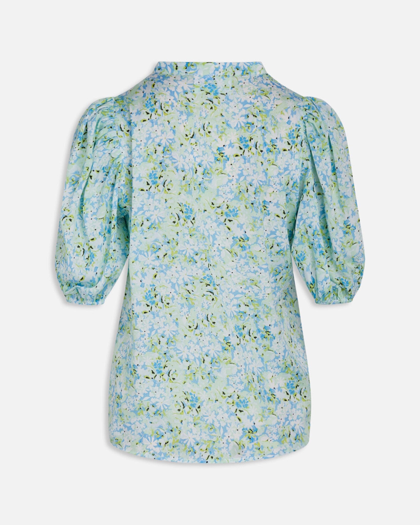 Varia Bluse - Blue/Green Flower