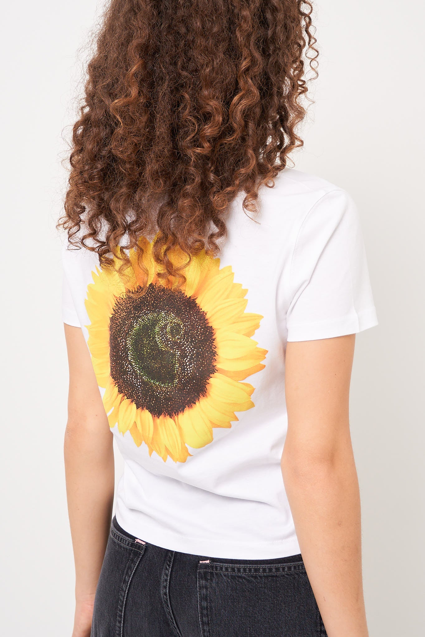 W' S/S Sunflower T-Shirt White