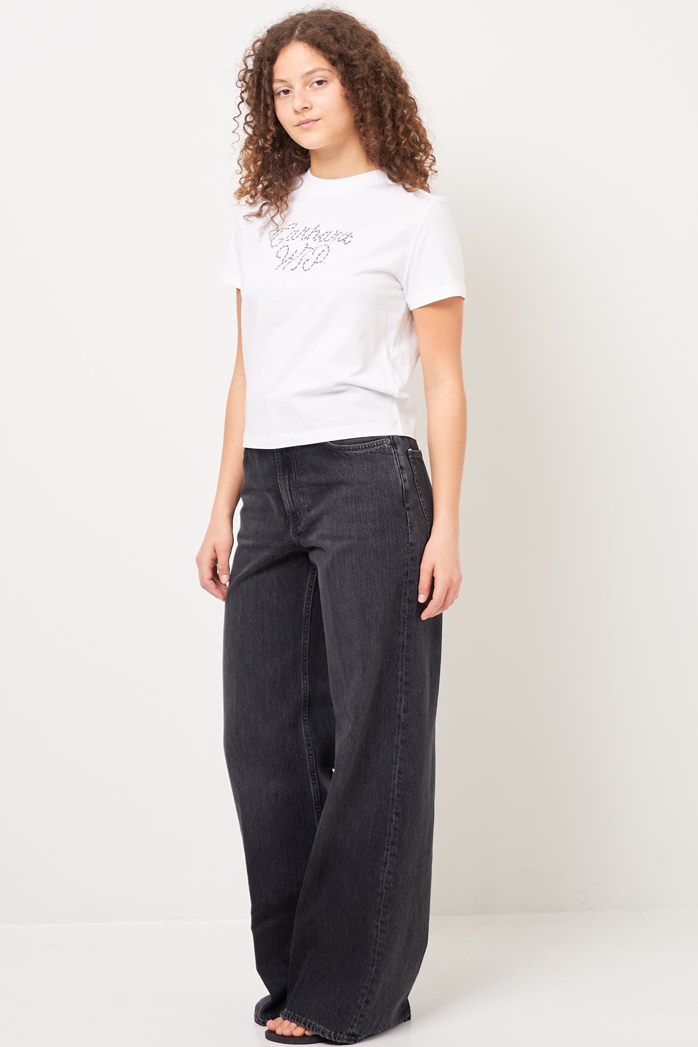 W' S/S Sunflower T-Shirt White