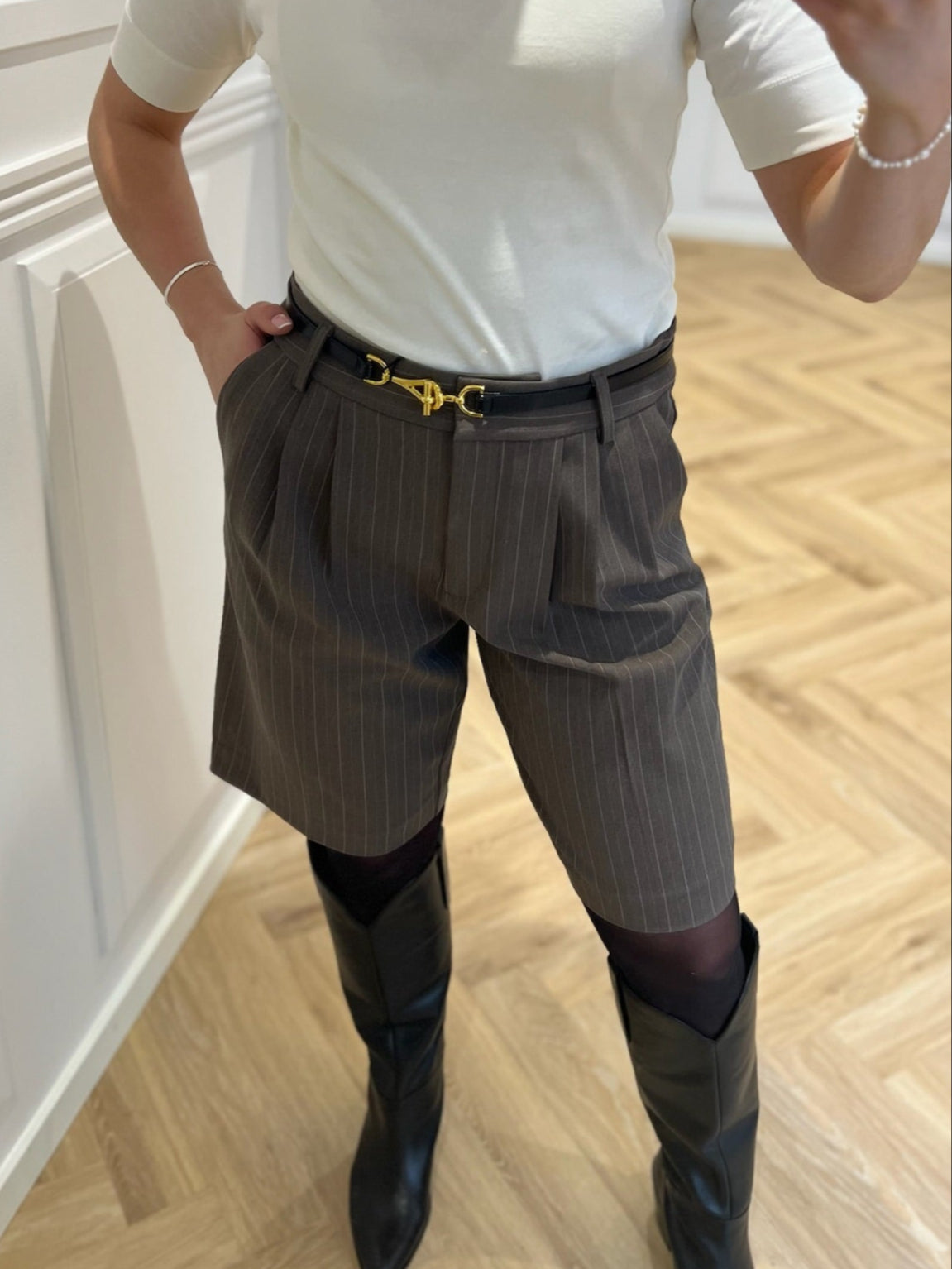 Co'Couture Pin Bermuda Shorts Oak
