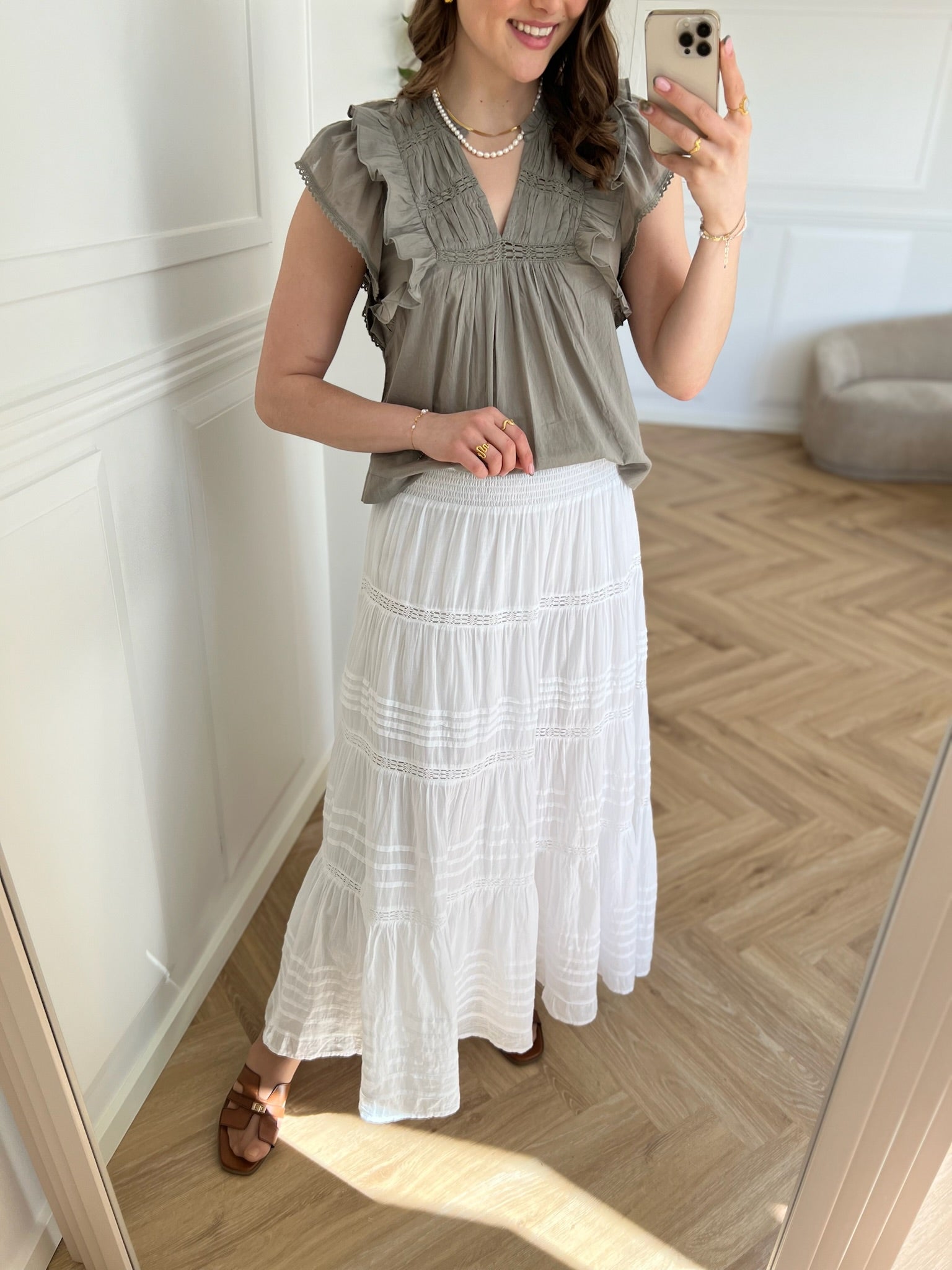 Neo Noir Felicia S Voile Nederdel NOS25 White Mode