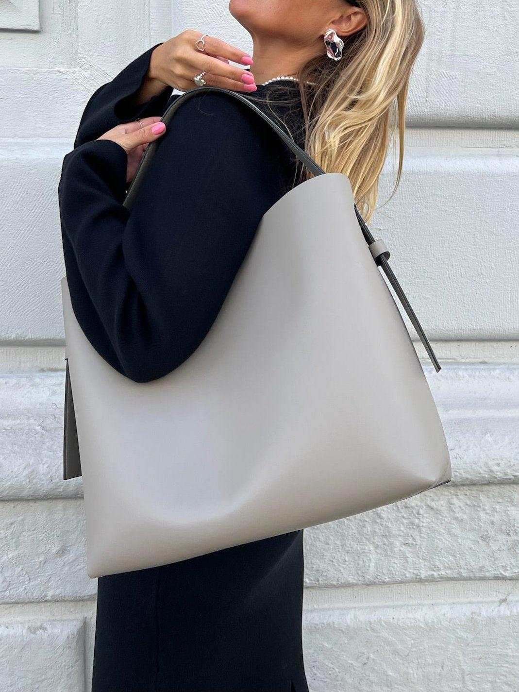 Second Female Leata Maxi Leather Taske Roasted Cashew Online nu