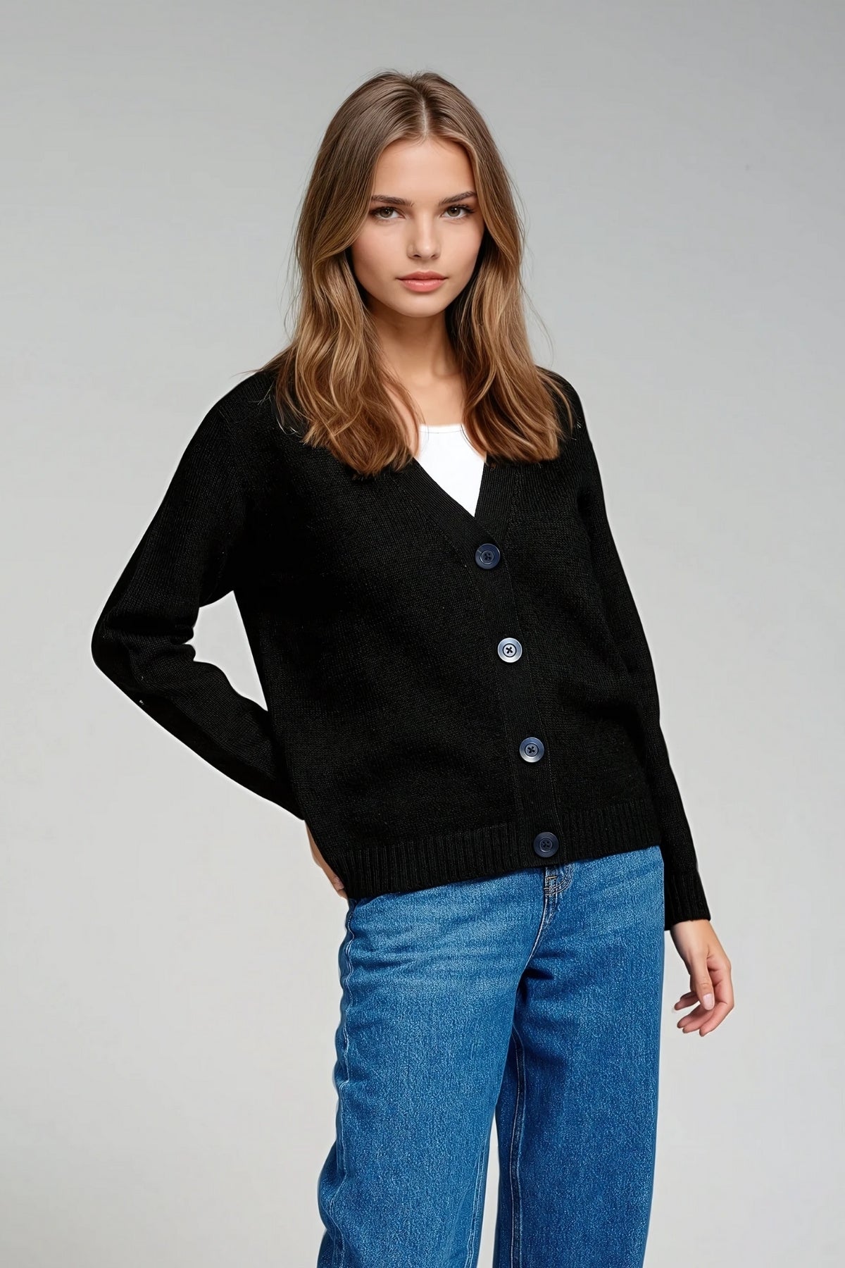 Strikket Cardigan - Sort