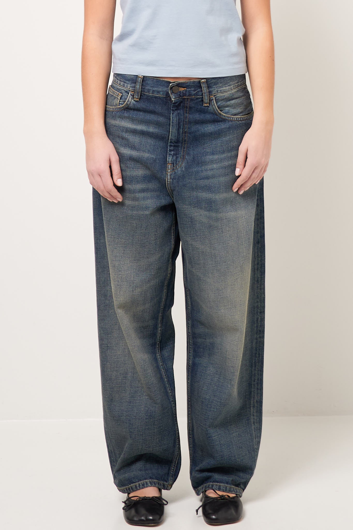W' Brandon Pant Blue Worn Used Wash på udsalg