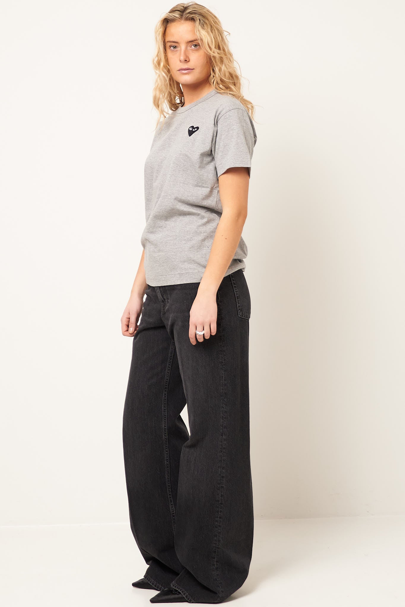 Black Heart T-shirt Grey Online Hot Salg
