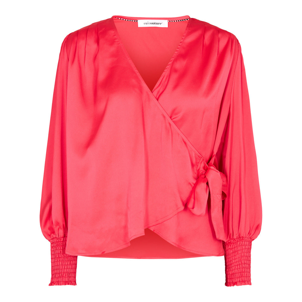 Co'Couture Leika Wrap Bluse Flame Mode