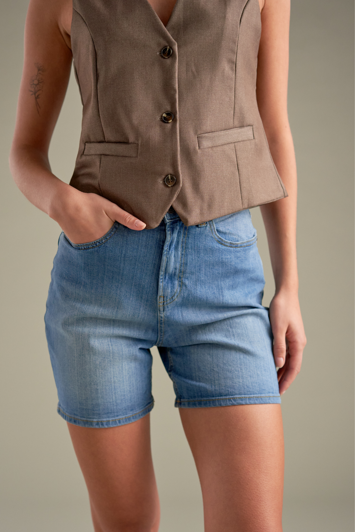 De Originale Performance Denim Shorts - Medium Blå Denim (Kvinde)