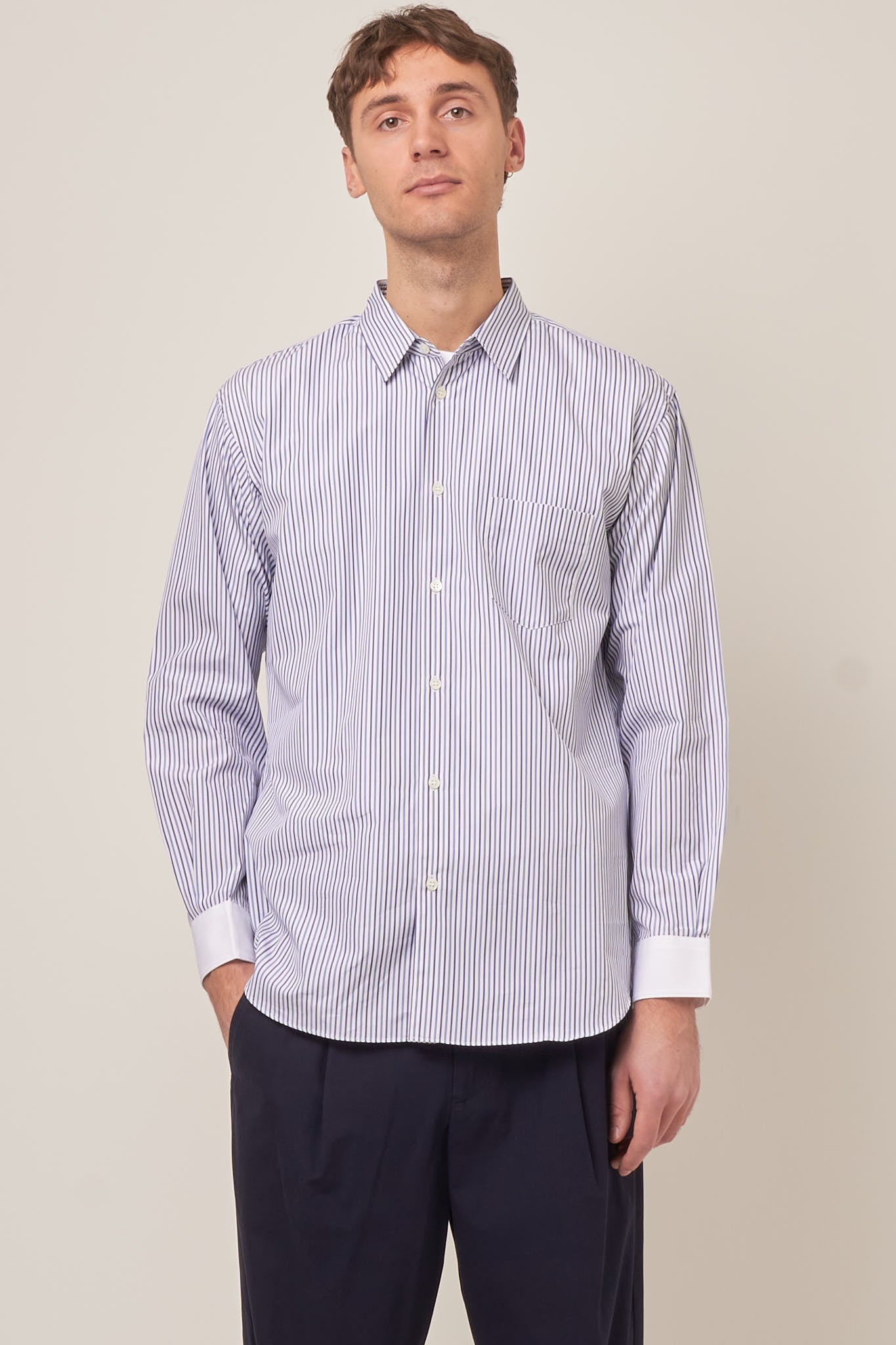 Forever Shirt Blue Stripe Udsalg