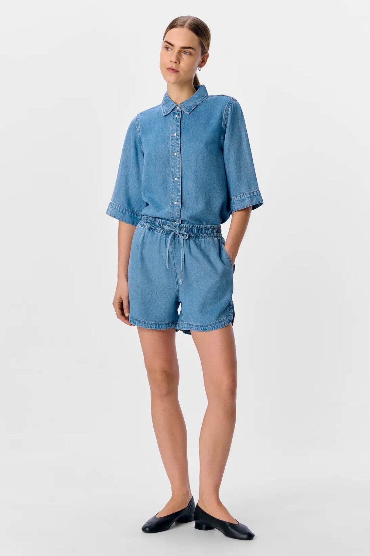Frame Shorts - Lys Blå Denim på udsalg