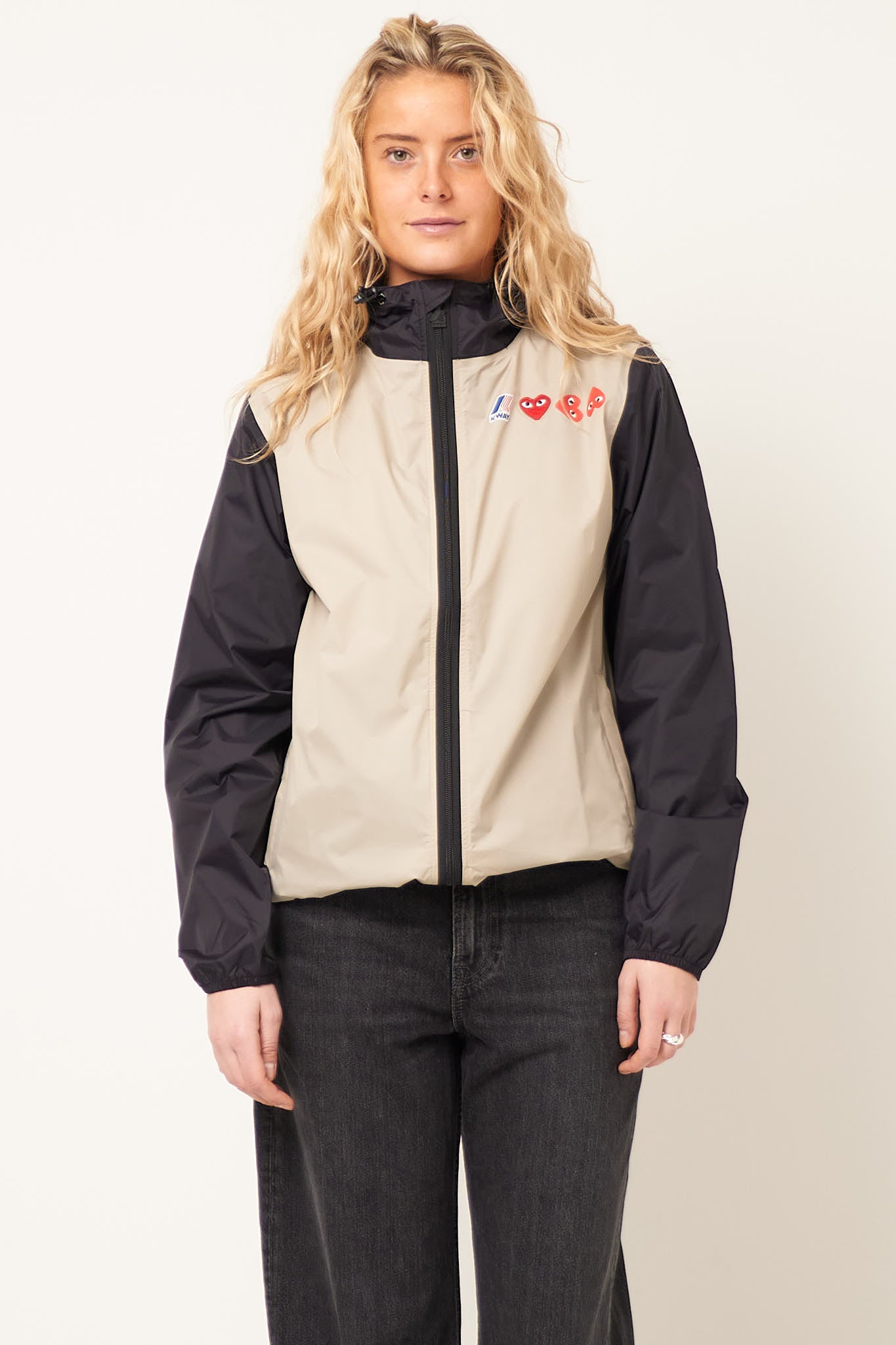 K-Way Contrast Jacket Black/Beige