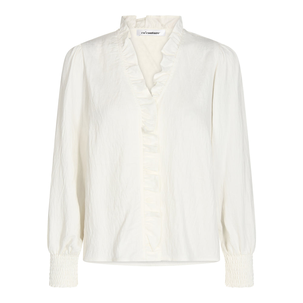 Co'Couture Sueda Frill Bluse White