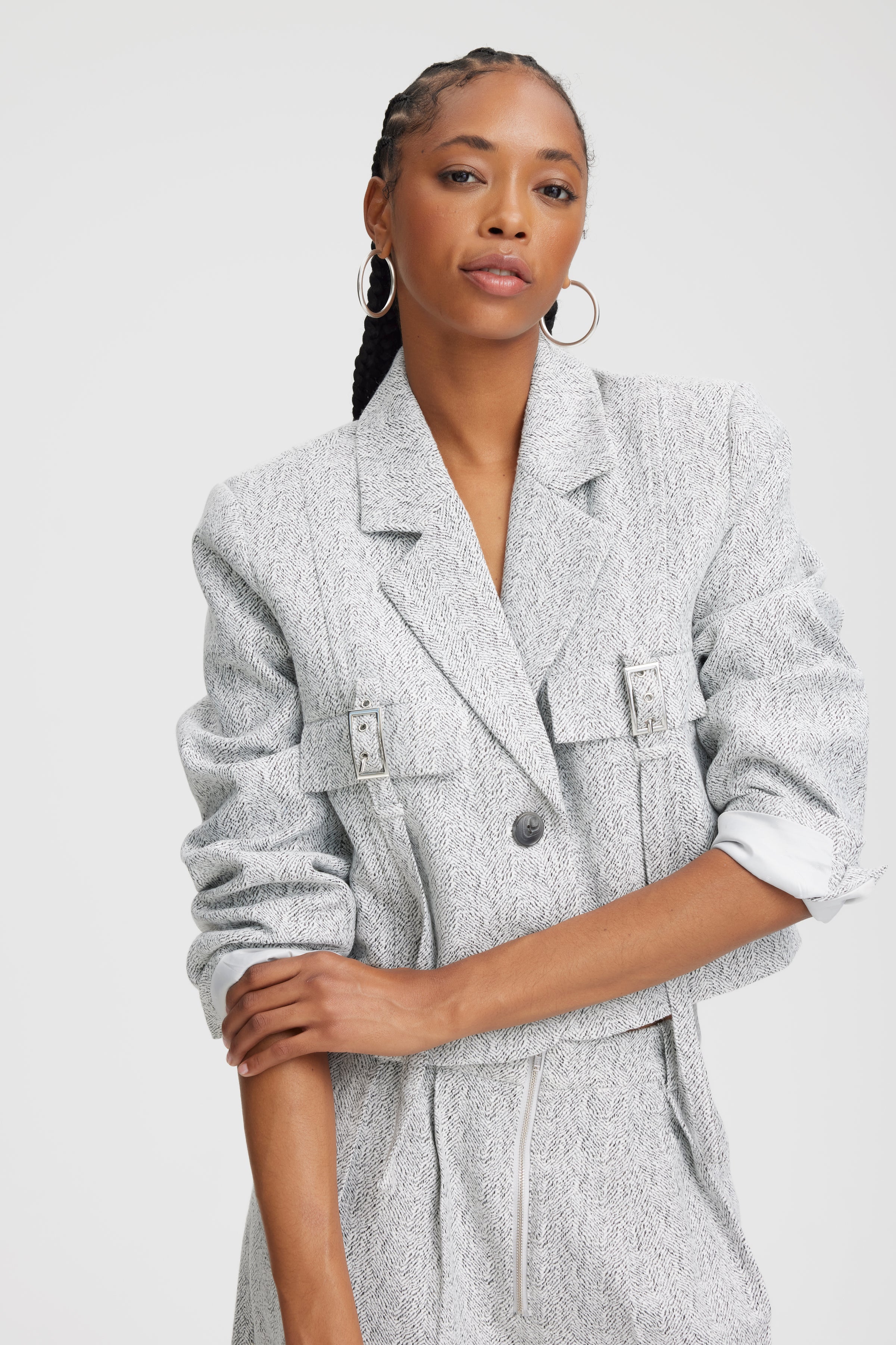 Gestuz Coelle Blazer Organic Black White Structure