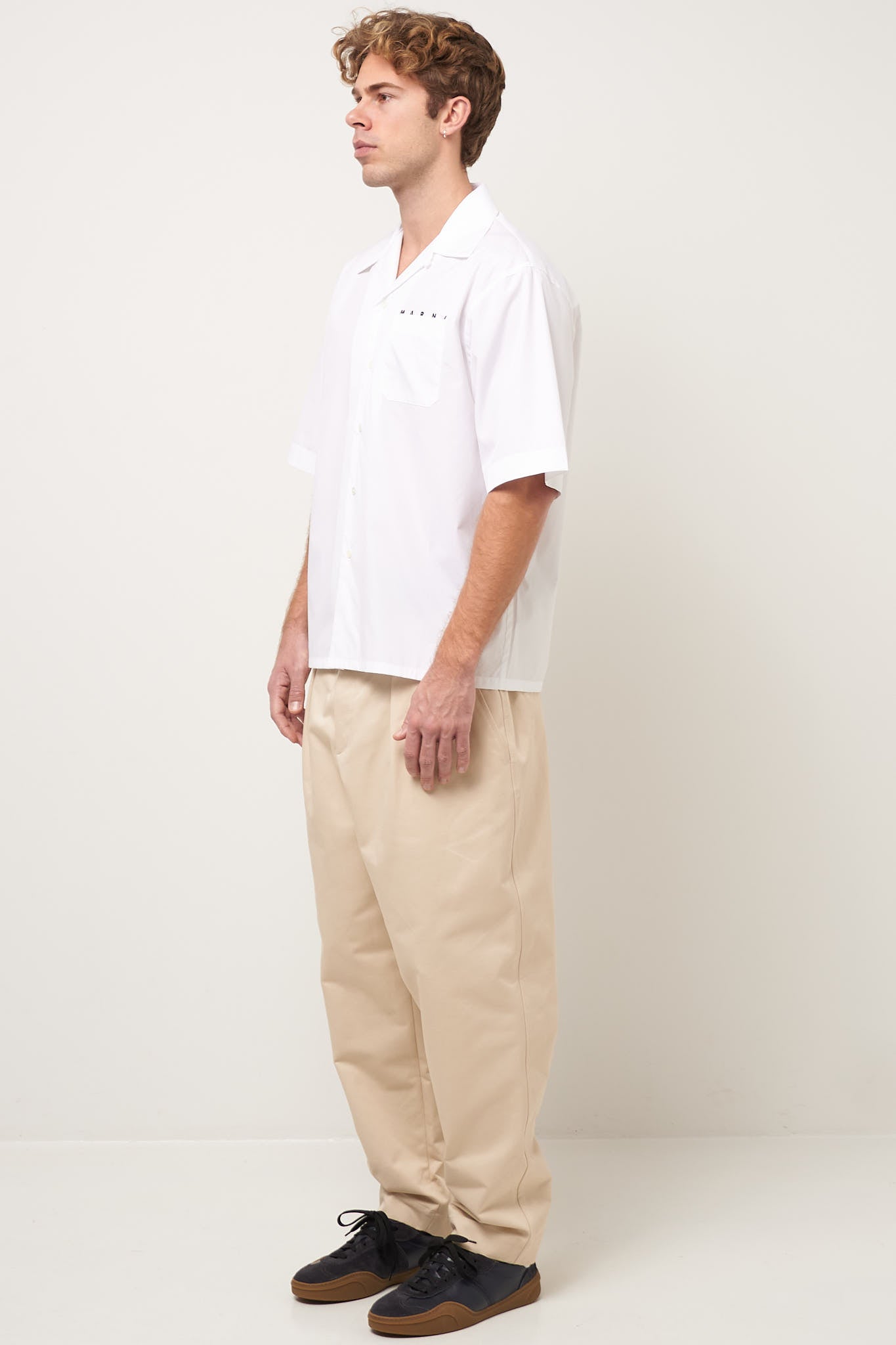 Hidden Logo Bowling Shirt White Online nu