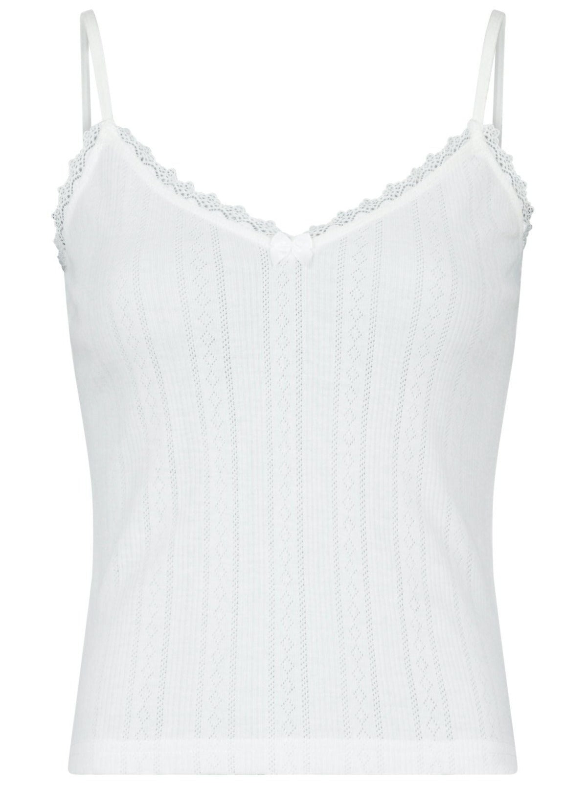Neo Noir Lindsay Pointelle Top White