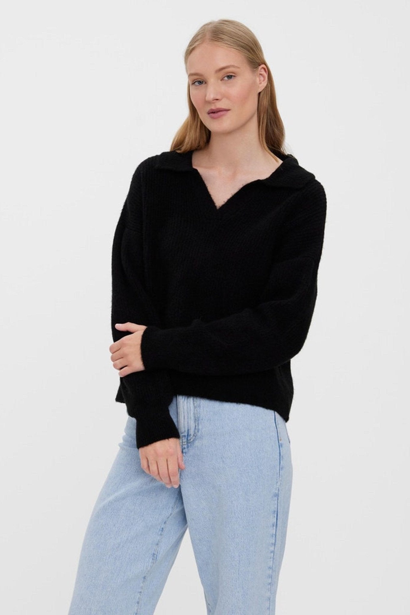 Olina Collar Bluse - Sort