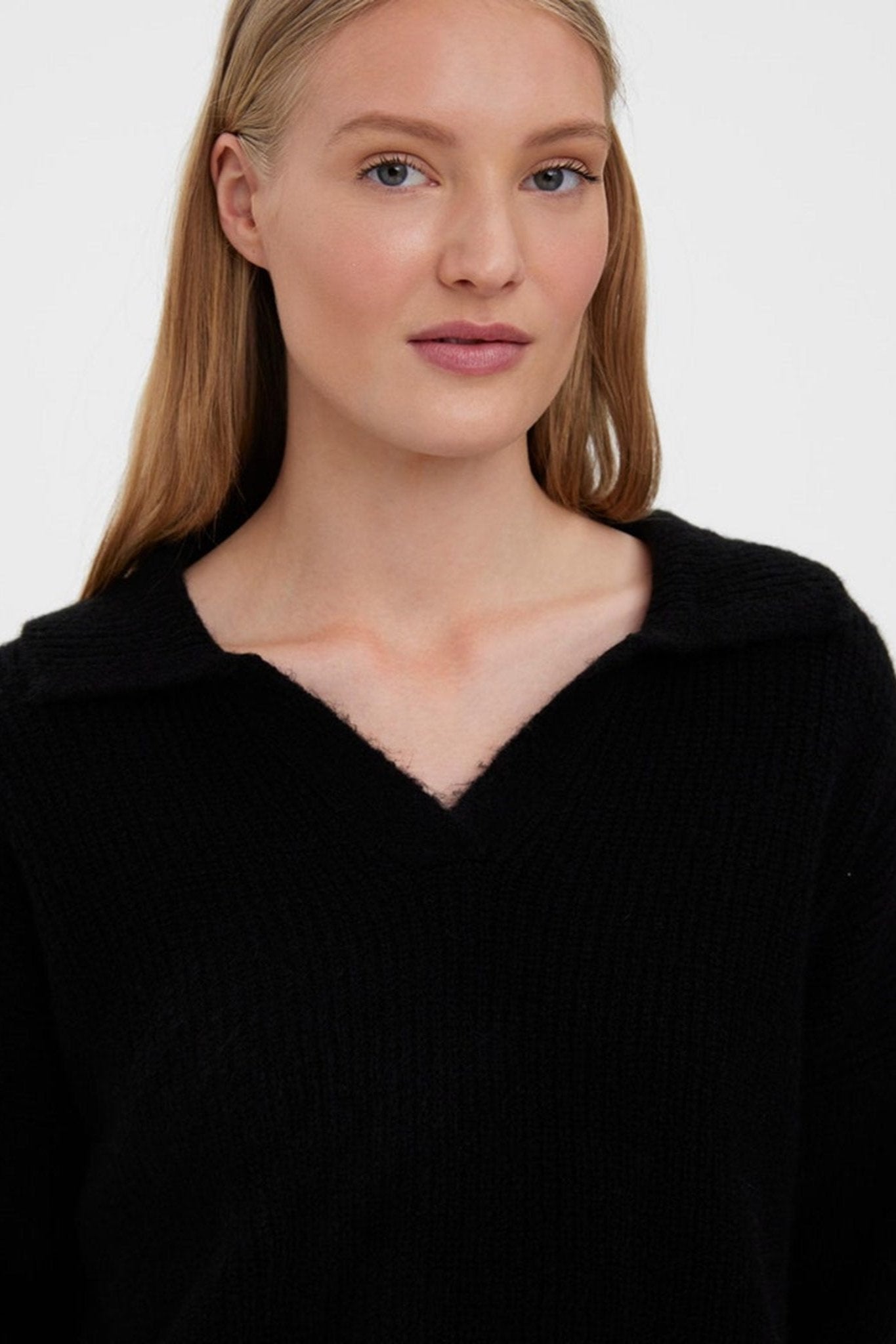 Olina Collar Bluse - Sort