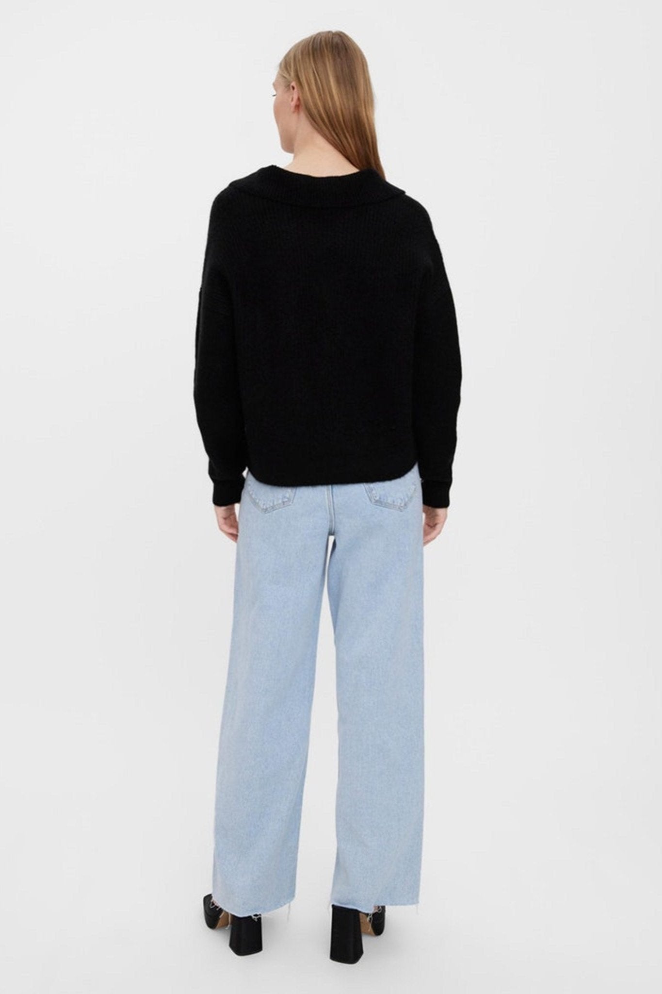 Olina Collar Bluse - Sort