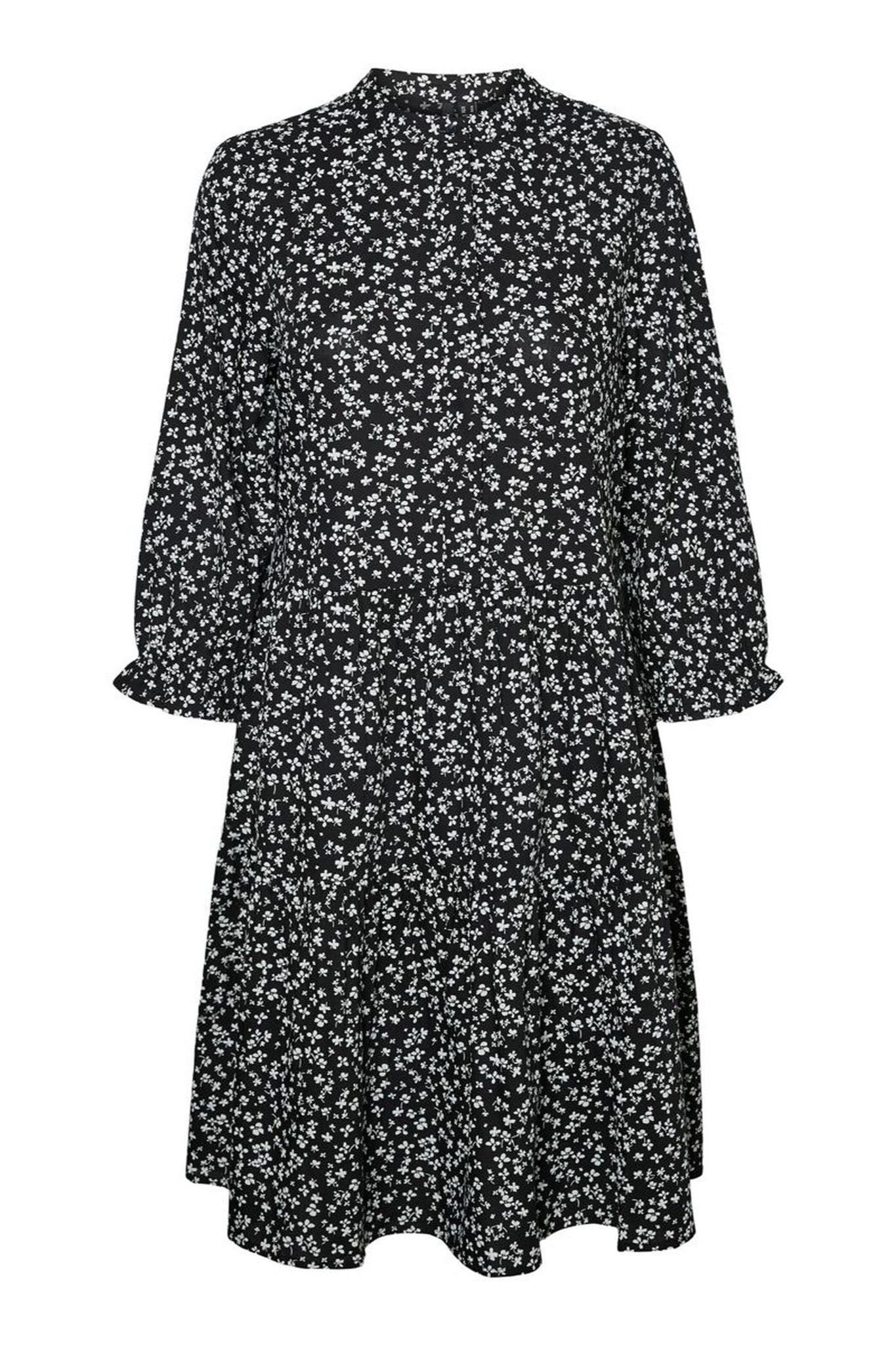 Simone mini kjole - Sortblomstret