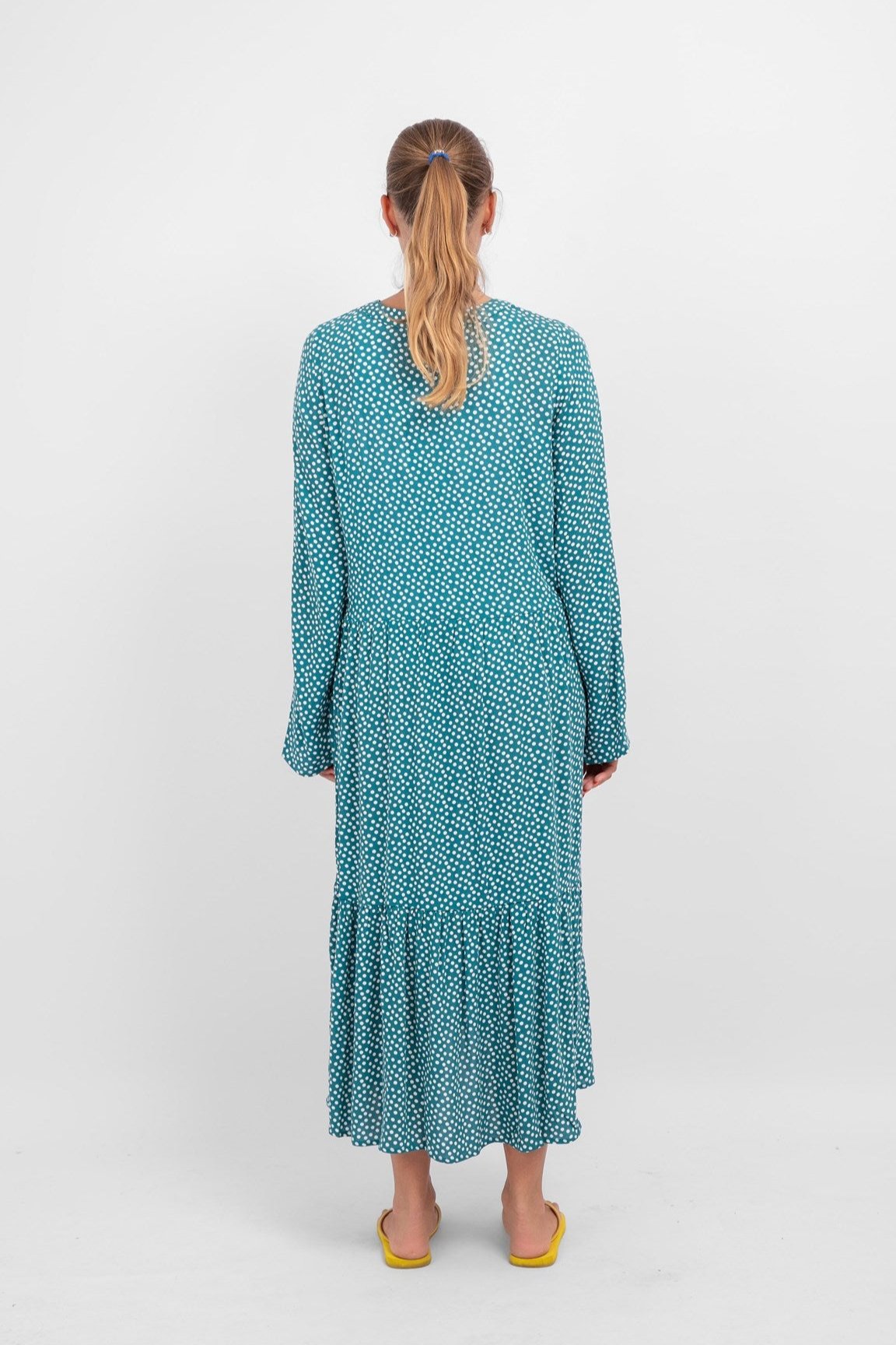Anna langærmet kjole - Teal Green