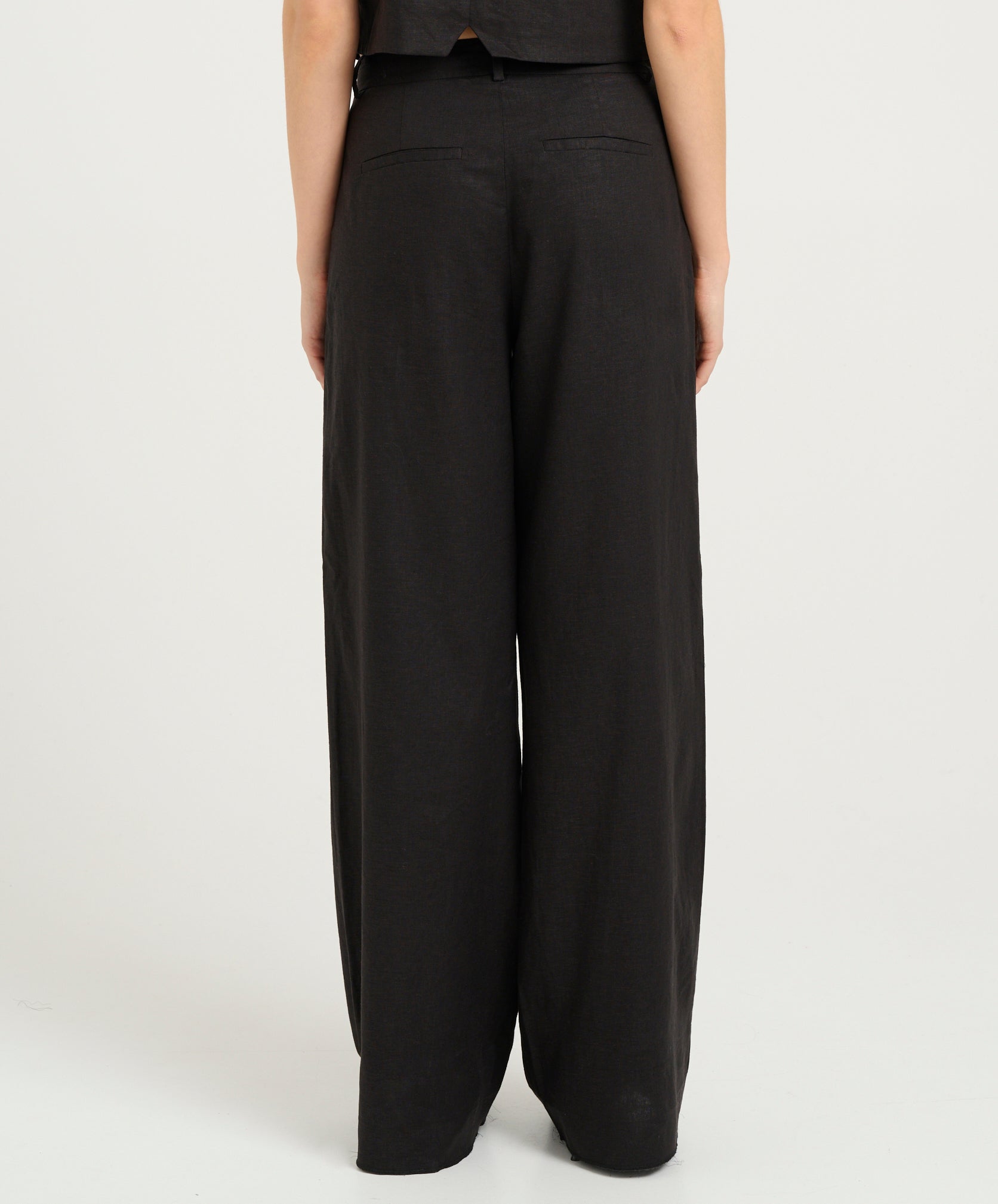 Gestuz Elarah Linen HW Bukser Black