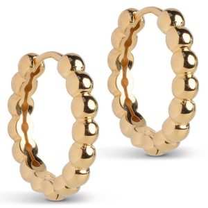 Enamel Ball Large Hoops Øreringe