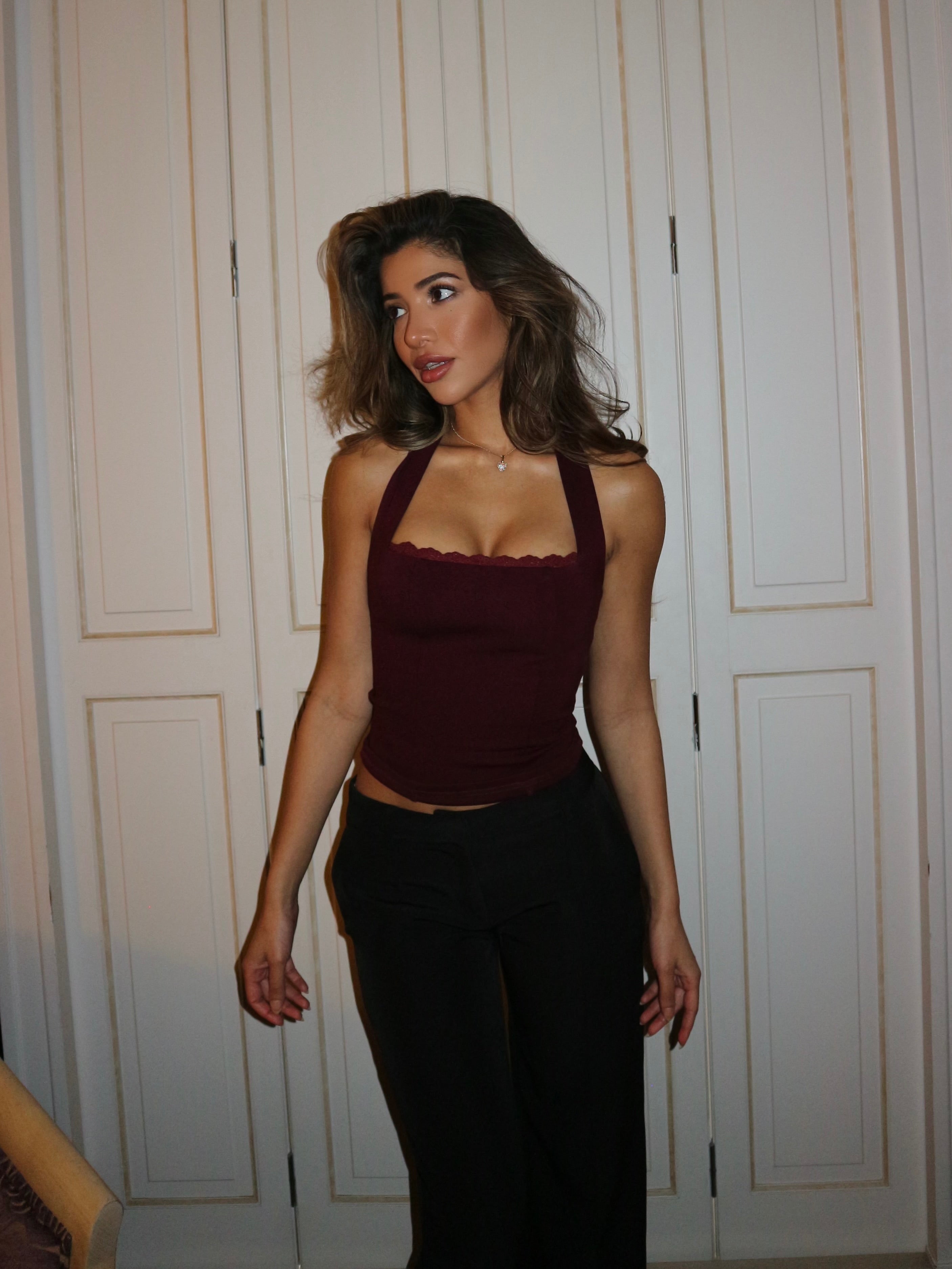 Lia lace corset top - bordeaux