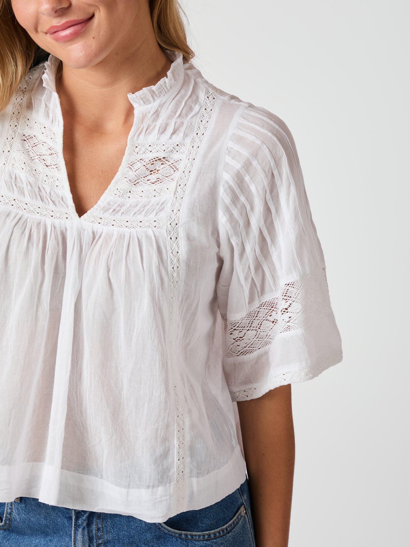 Neo Noir Siama S Voile Bluse White Mode
