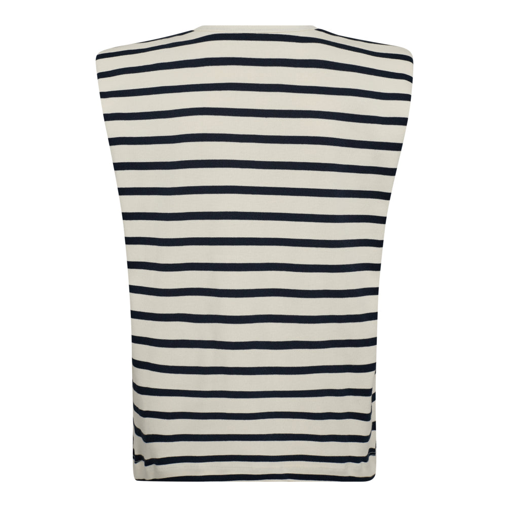 Co'Couture Classic Stripe ED Top Off White Online Hot Salg