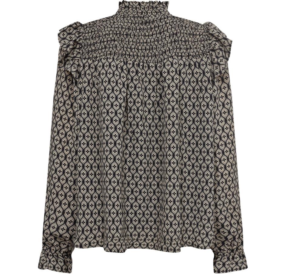 Co'Couture Laura Smock Bluse Black på udsalg