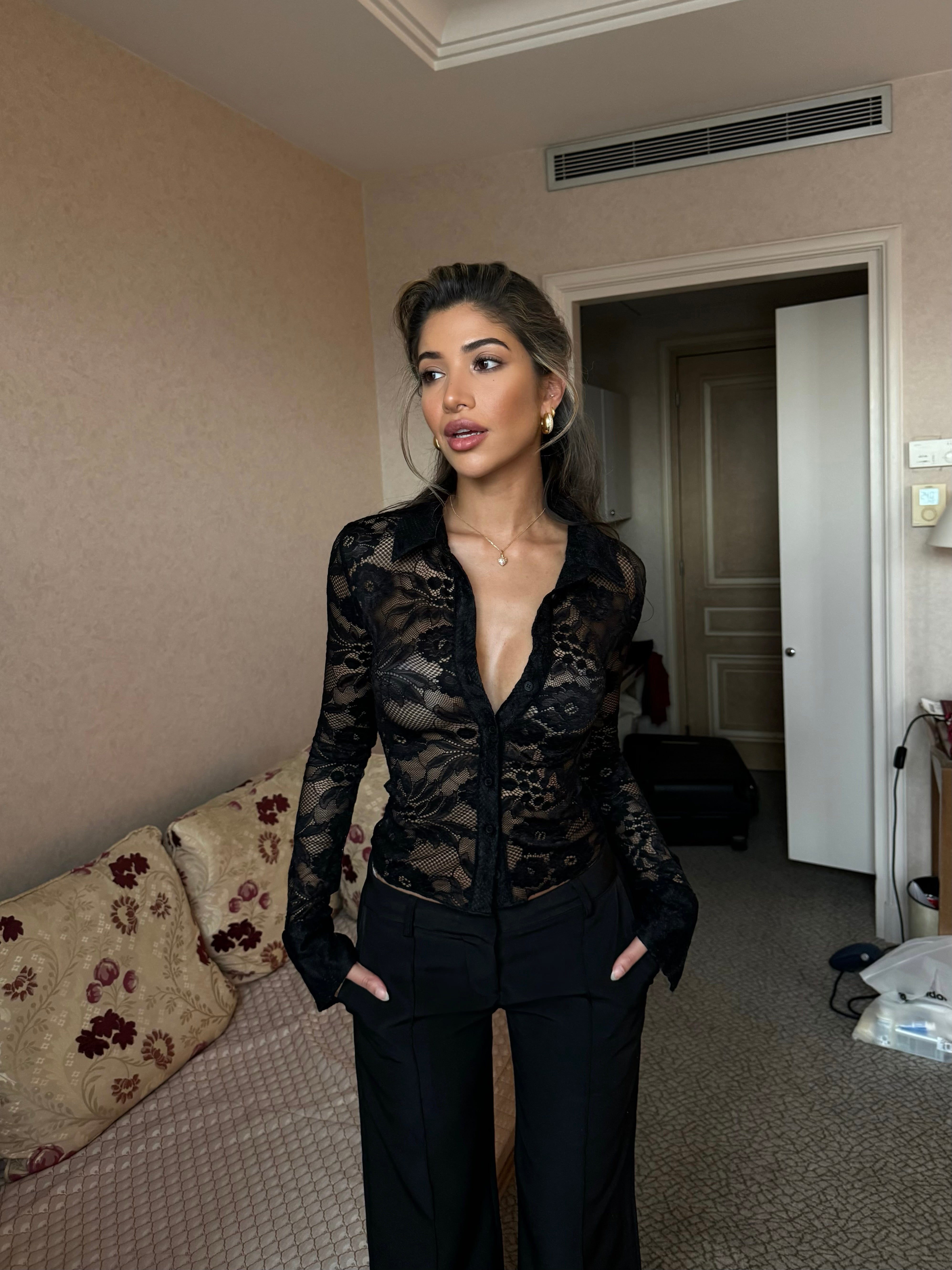 Grace lace top - sort