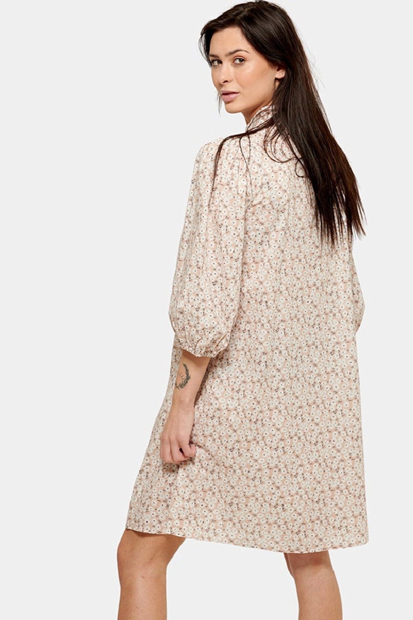 Sofie Skjortekjole - Beige Blomstret Mode