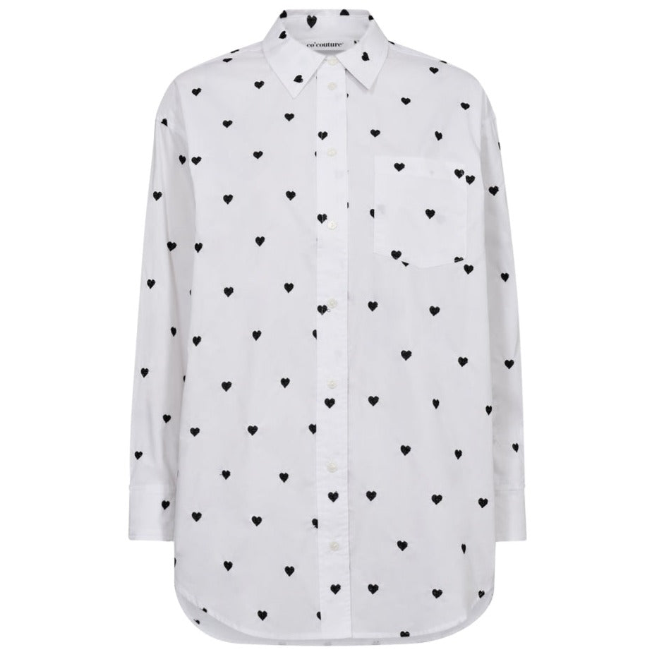 Co'Couture Heart Oversize Skjorte White