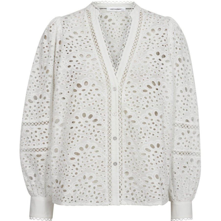 Co'Couture Viola Anglaise Skjorte White