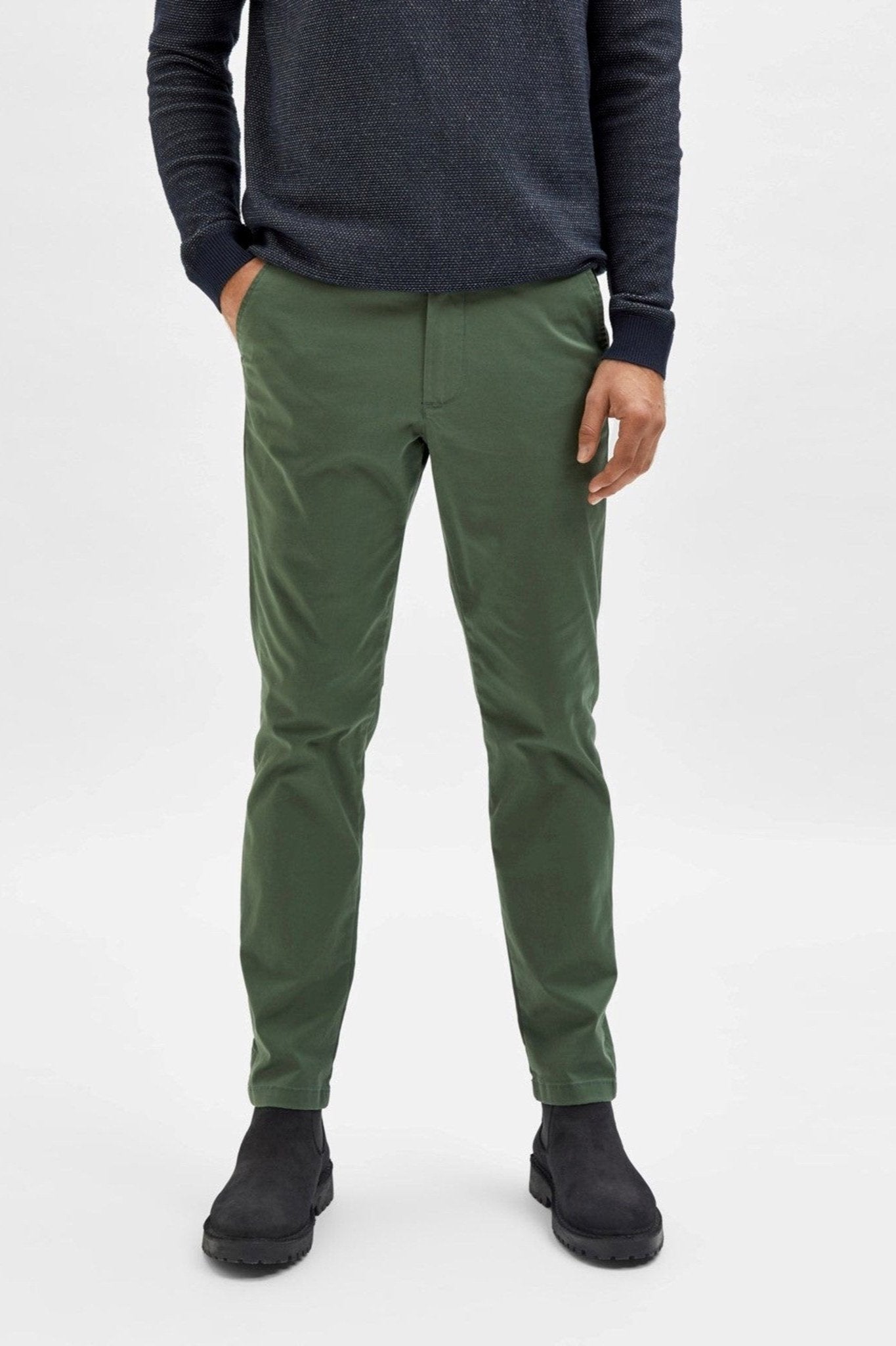 Miles Flex Chino Pants - Bronze Grøn (økologisk bomuld)