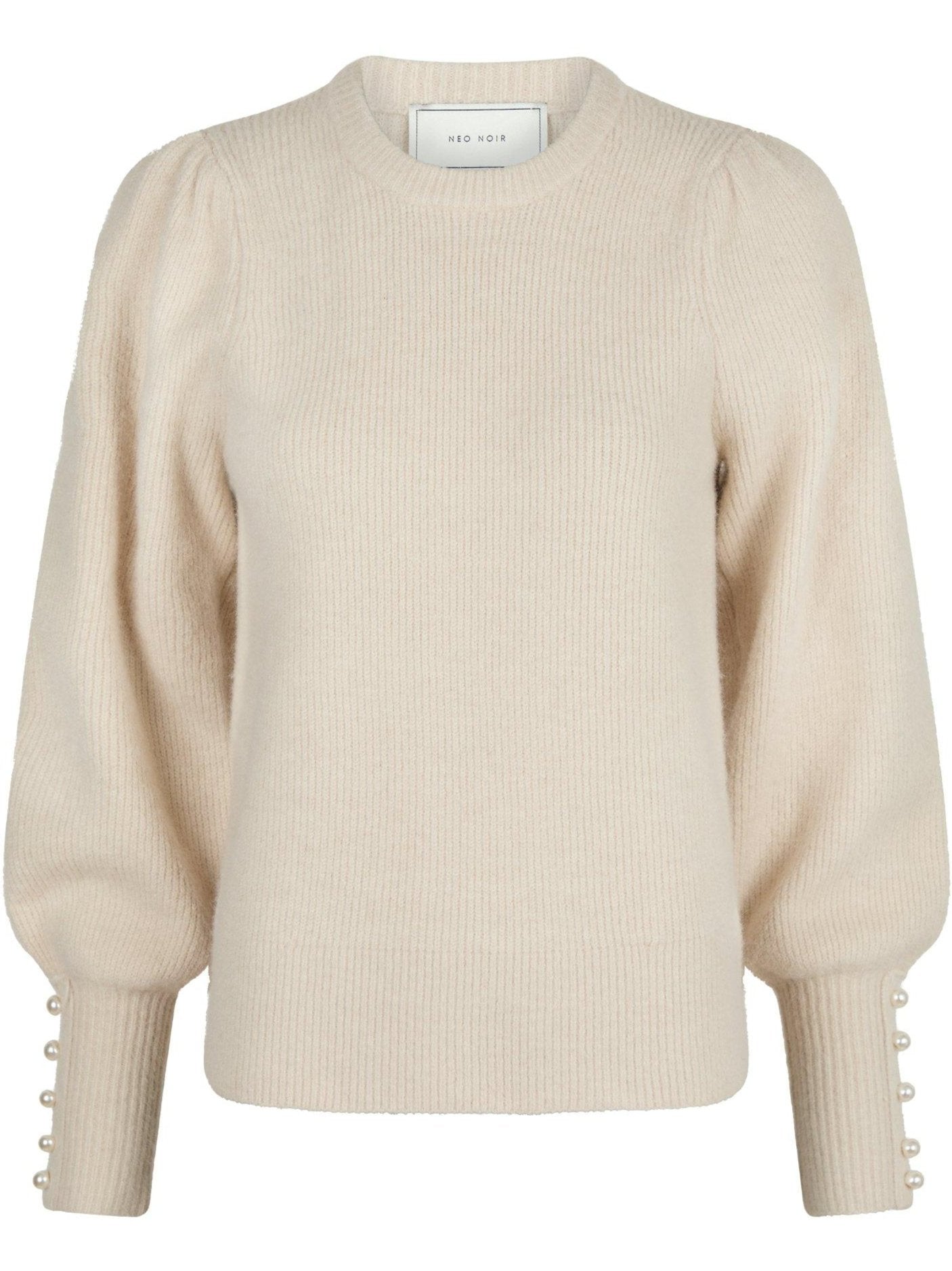 Neo Noir Angie Knit Bluse Ivory på udsalg