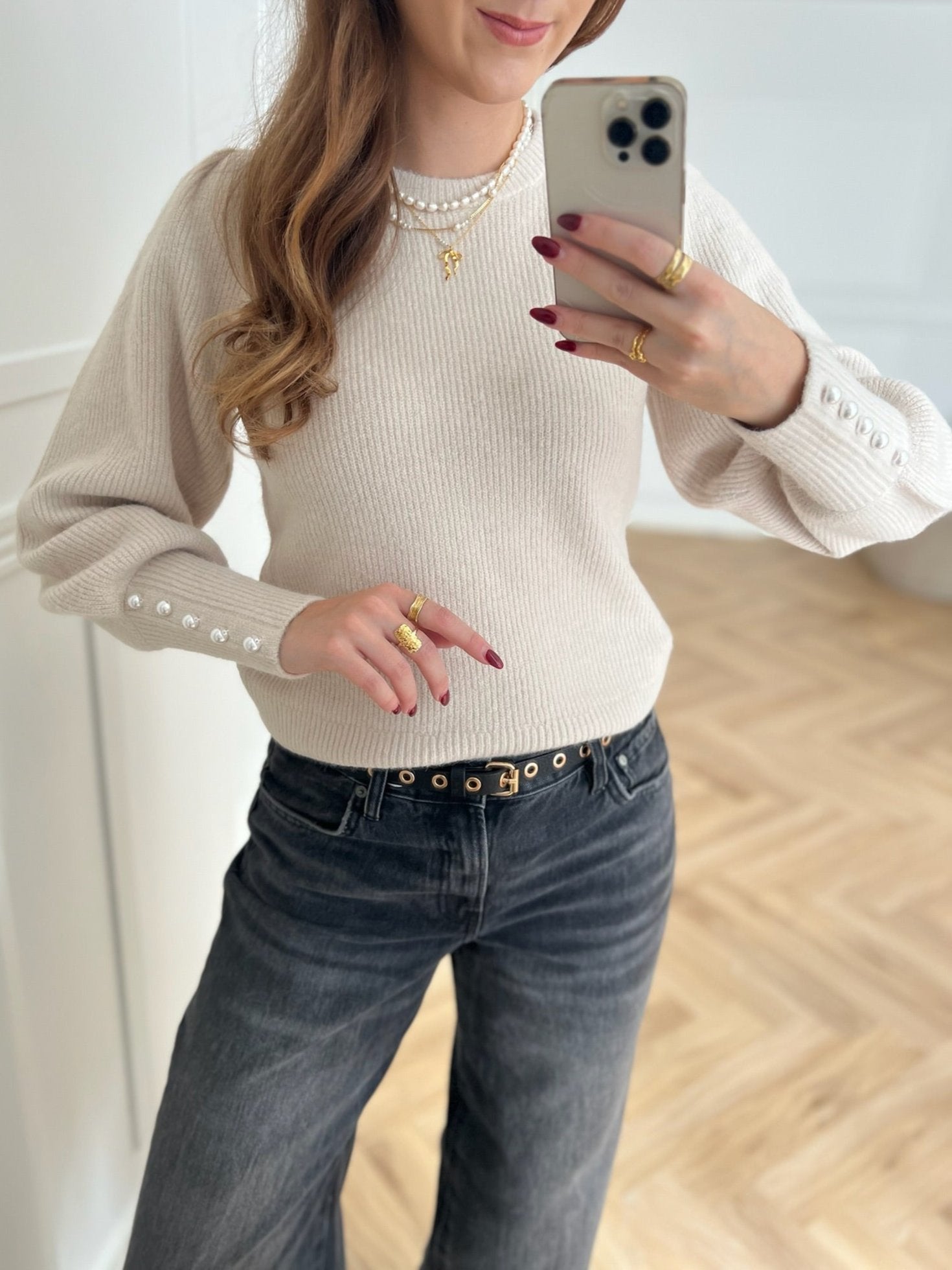 Neo Noir Angie Knit Bluse Ivory på udsalg