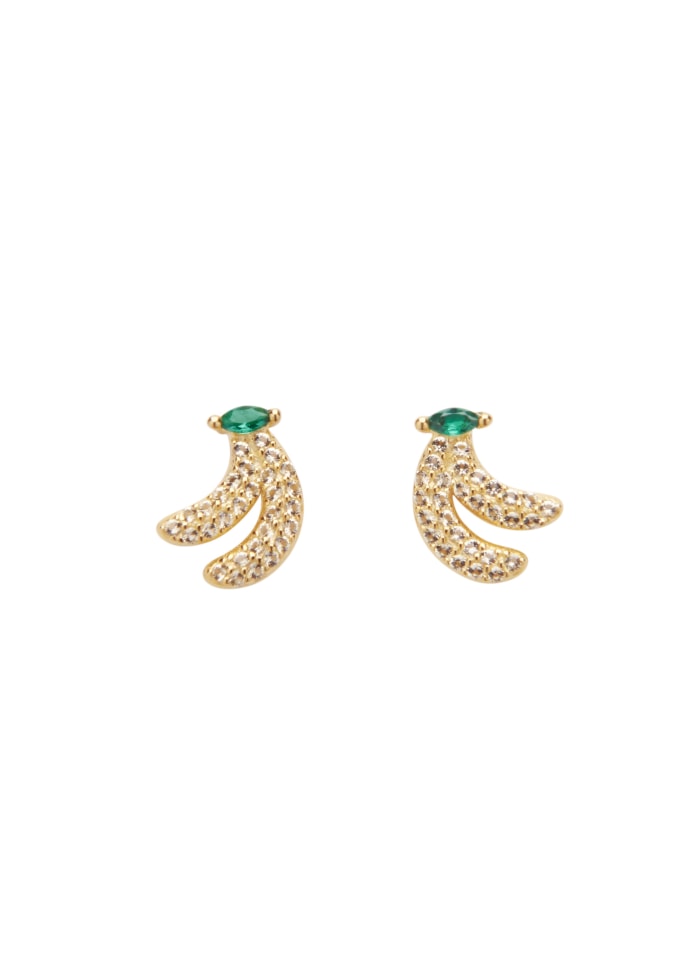Pico Banana Crystal Stud Øreringe