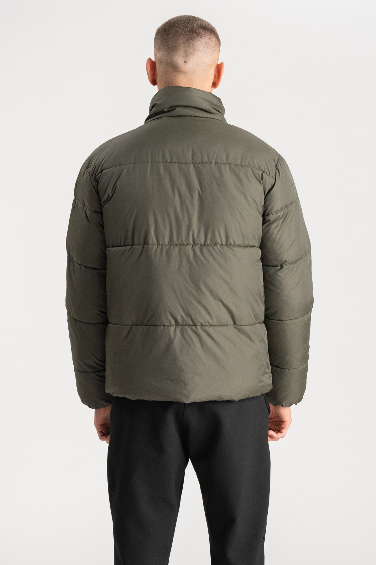 Puffer Jakke - Oliven Levere