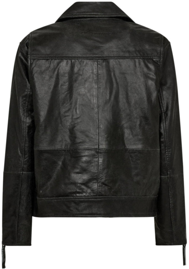 Co'Couture Floyd Crop Leather Jakke Black