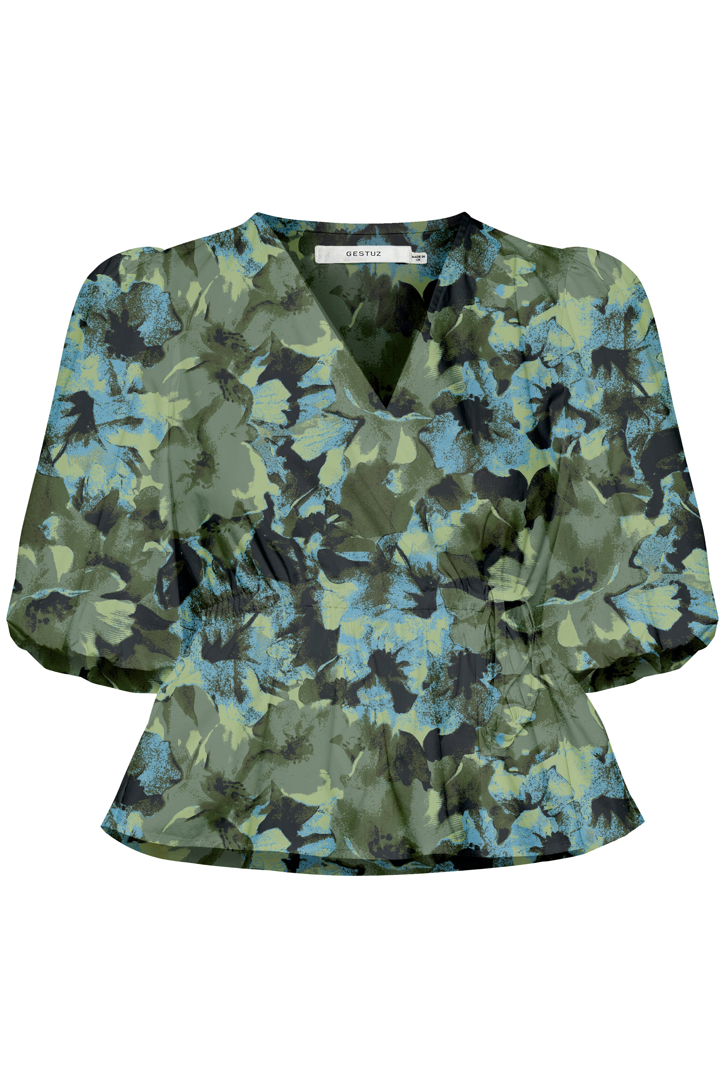 Gestuz Blisha Wrap Bluse Artistic Blue Flower