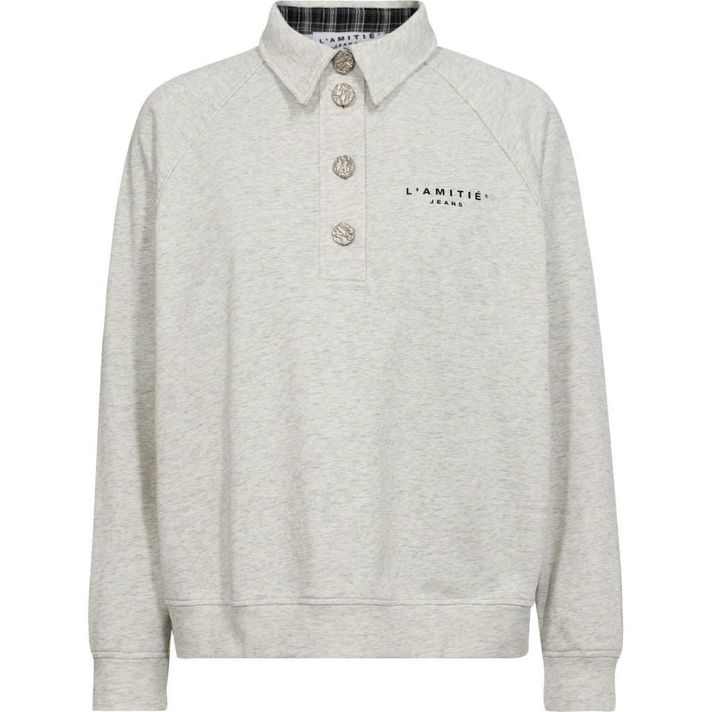 Haute L'Amitié Polo Logo Sweat Pearl Melange Rabat